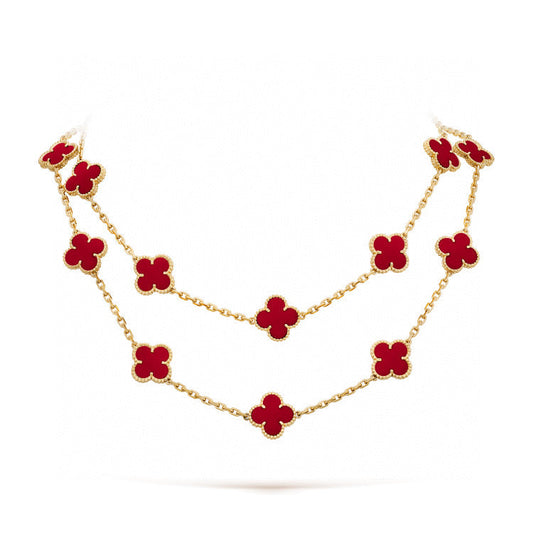 [Mystic Crown]CLOVER 20 MOTIFS CARNELIAN NECKLACE