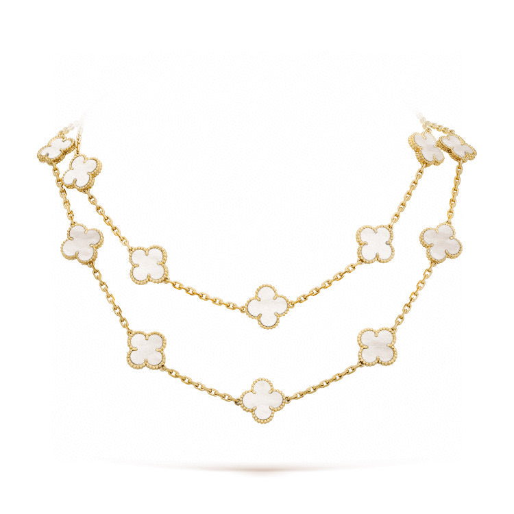 [Mystic Crown]CLOVER 20 MOTIFS WHITE MOP NECKLACE