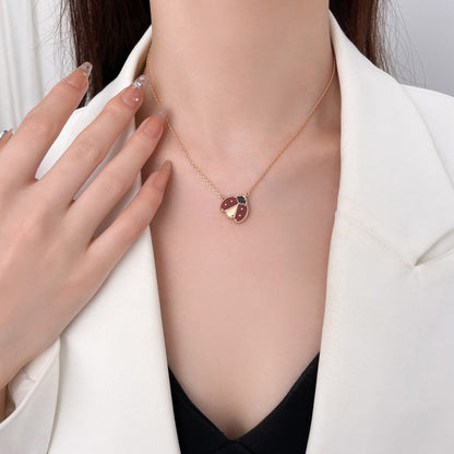 [Mystic Crown]LUCKY  CARNELIANS LADYBUG NECKLACE