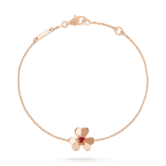 [Mystic Crown]FRIVOLE GOLD FLOWER PINK MALACHITE BRACELET