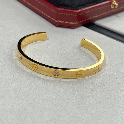 [Mystic Crown]LOVE BRACELET 6.1MM 1 DIAMOND OPEN CUFF
