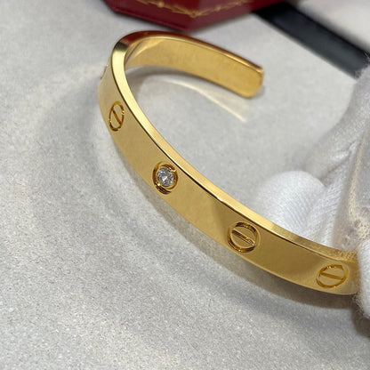 [Mystic Crown]LOVE BRACELET 6.1MM 1 DIAMOND OPEN CUFF