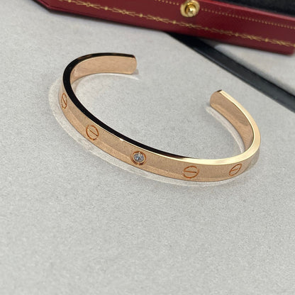 [Mystic Crown]LOVE BRACELET 6.1MM 1 DIAMOND OPEN CUFF
