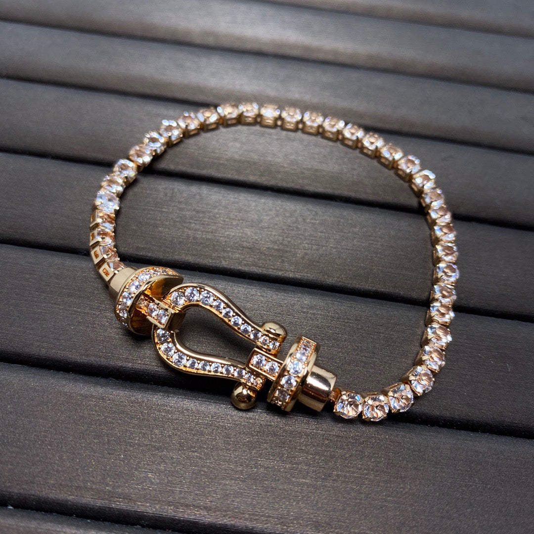 [Mystic Crown]FORCE  LARGE HORSESHOE FULL DIAMOND TENNIS BRACELET