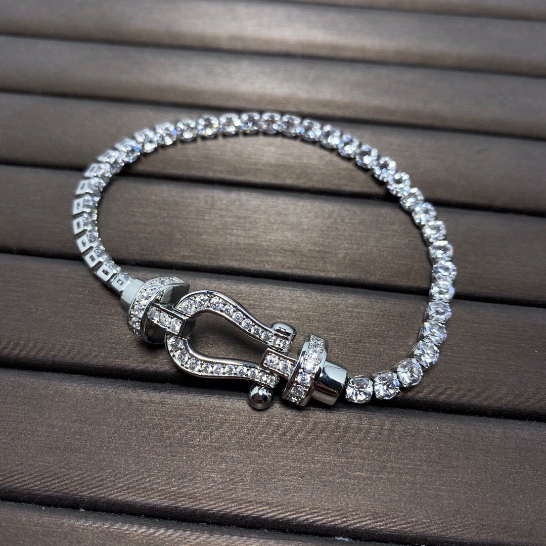 [Mystic Crown]FORCE  LARGE HORSESHOE FULL DIAMOND TENNIS BRACELET