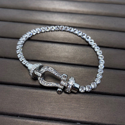 [Mystic Crown]FORCE  LARGE HORSESHOE FULL DIAMOND TENNIS BRACELET