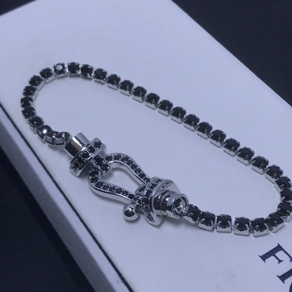 [Mystic Crown]FORCE  LARGE HORSESHOE FULL DIAMOND TENNIS BRACELET