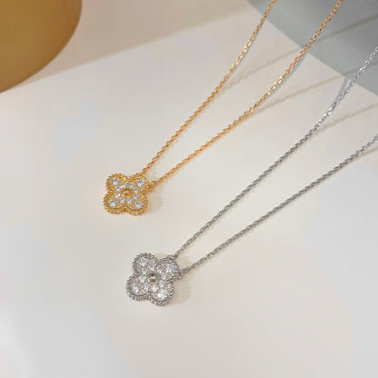 [Mystic Crown]CLOVER 15MM DIAMOND SINGLE FLOWER NECKLACE