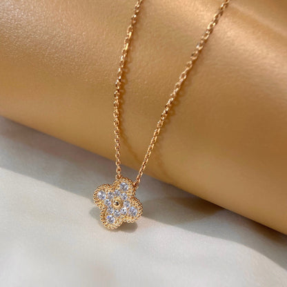 [Mystic Crown]CLOVER 15MM DIAMOND SINGLE FLOWER NECKLACE