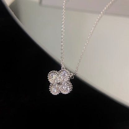 [Mystic Crown]CLOVER 15MM DIAMOND SINGLE FLOWER NECKLACE