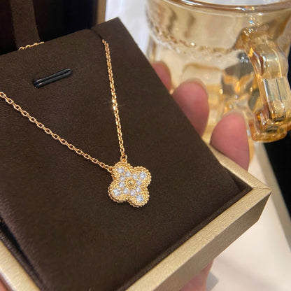 [Mystic Crown]CLOVER 15MM DIAMOND SINGLE FLOWER NECKLACE