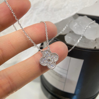 [Mystic Crown]CLOVER 15MM DIAMOND SINGLE FLOWER NECKLACE