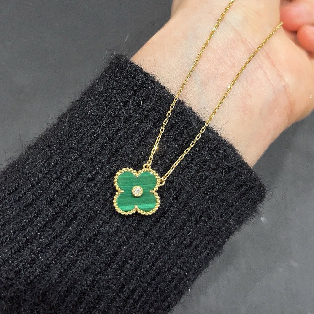 [Mystic Crown]CLOVER 15MM DIAMOND TURQUOISE NECKLACE