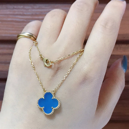 [Mystic Crown]CLOVER 15MM BLUE AGATE NECKLACE