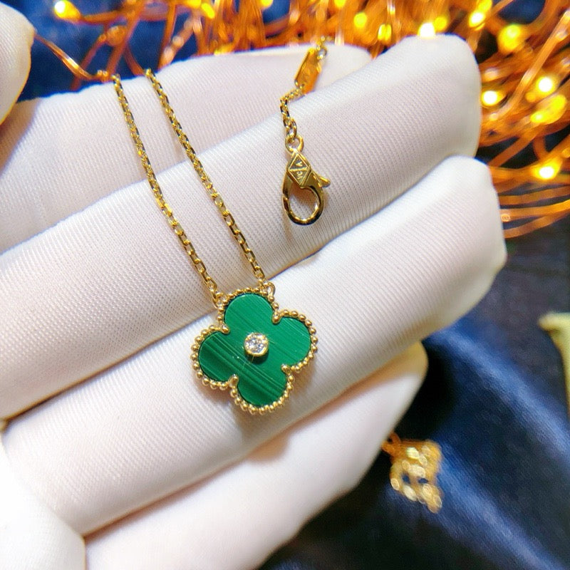 [Mystic Crown]CLOVER 15MM DIAMOND TURQUOISE NECKLACE