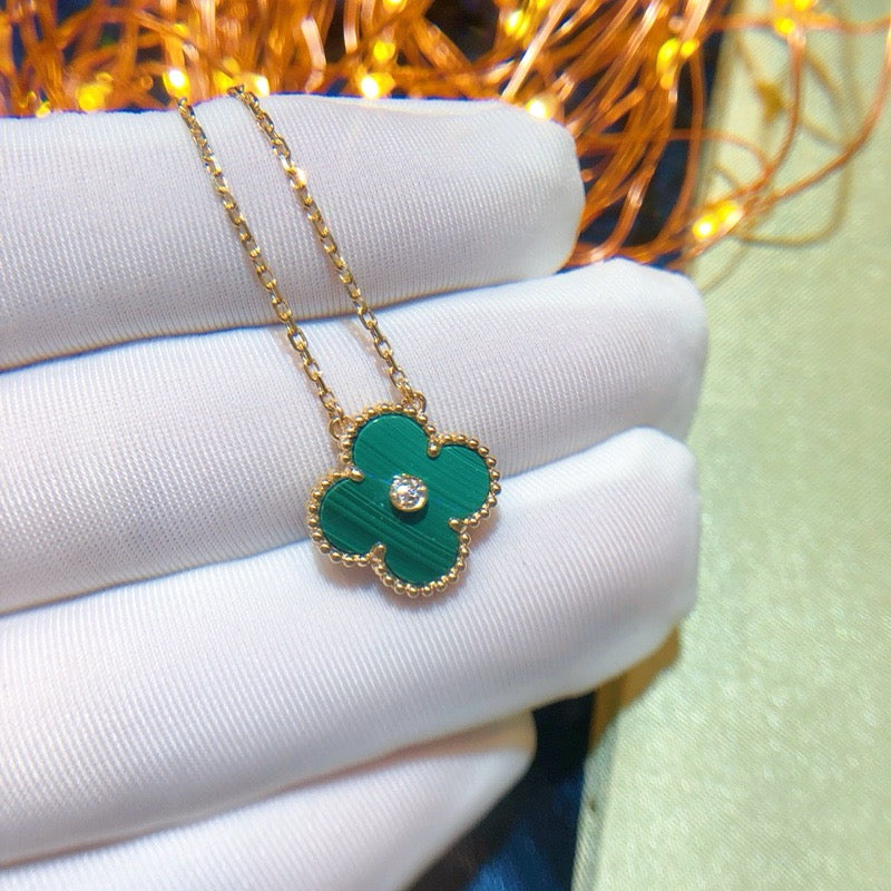 [Mystic Crown]CLOVER 15MM DIAMOND TURQUOISE NECKLACE