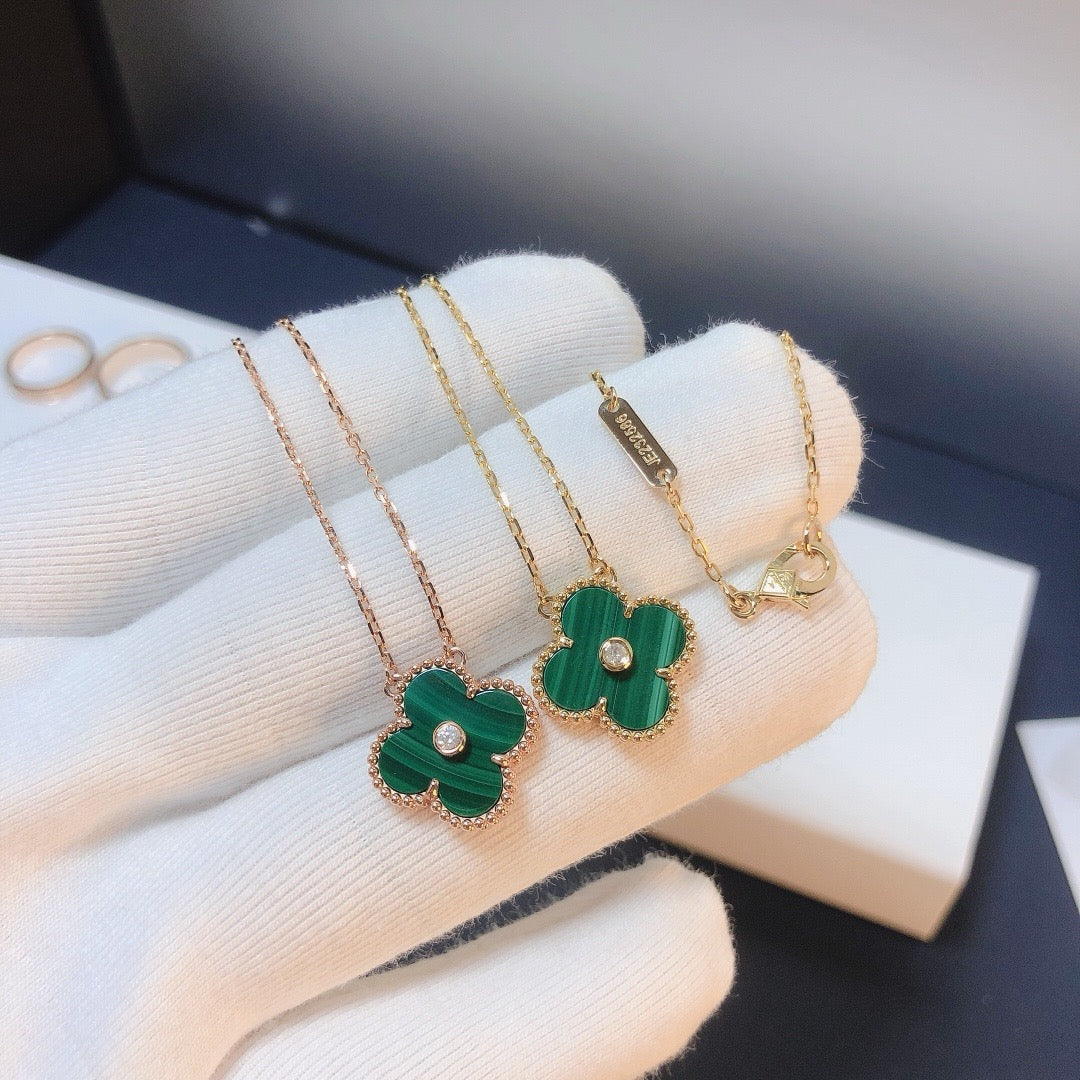 [Mystic Crown]CLOVER 15MM DIAMOND TURQUOISE NECKLACE