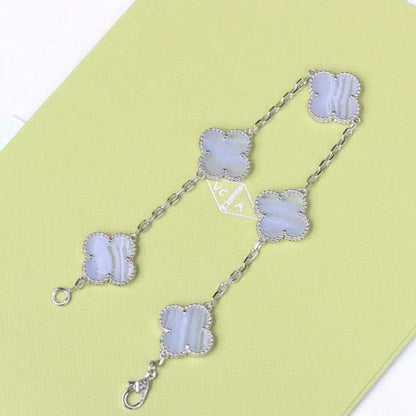 [Mystic Crown]CLOVER  5 MOTIF PURPLE CHALCEDONY BRACELET SILVER
