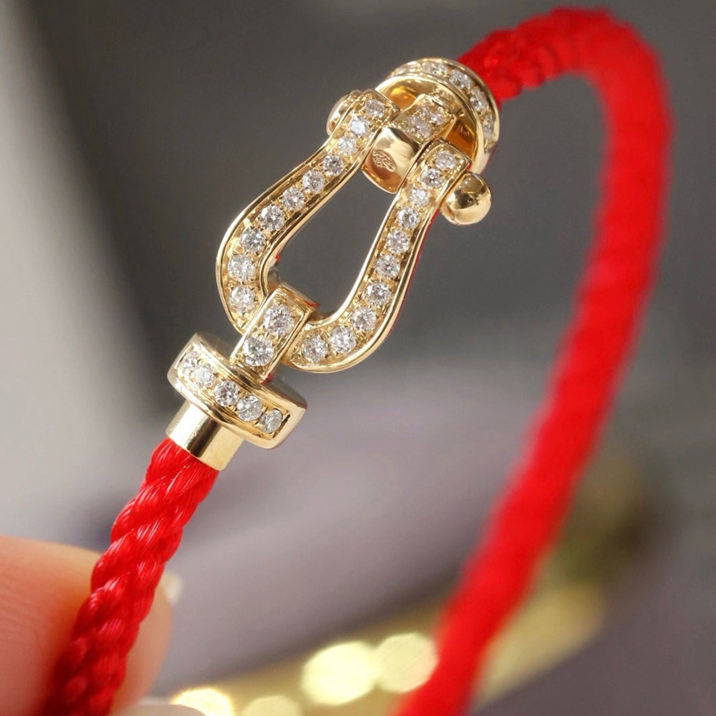 [Mystic Crown]FORCE LARGE HORSESHOE FULL DIAMOND BRACELET ROSE GOLD