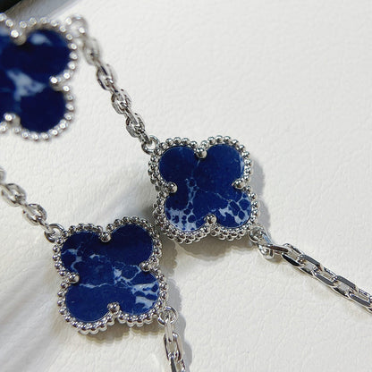 [Mystic Crown]CLOVER 5 MOTIF PIETERSITE SILVER BRACELET