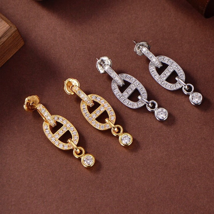 [Mystic Crown]HM CHAINE DIAMOND EARRINGS