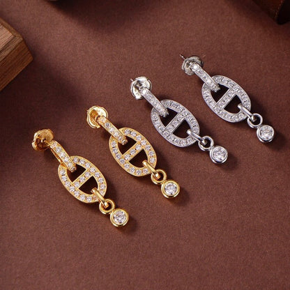 [Mystic Crown]HM CHAINE DIAMOND EARRINGS