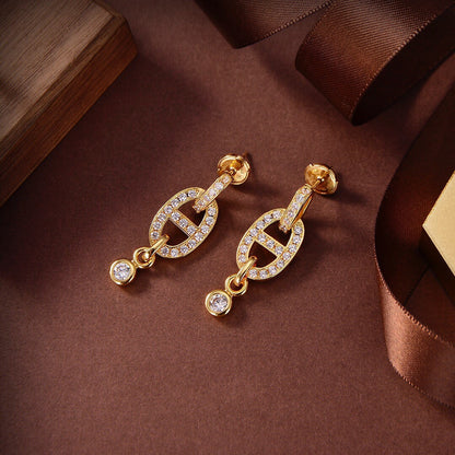 [Mystic Crown]HM CHAINE DIAMOND EARRINGS
