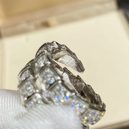 [Mystic Crown]SERPENTI DOUBLE RING SILVER DIAMOND PAVED