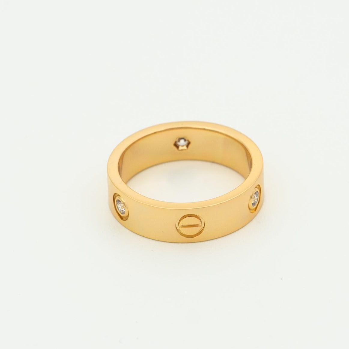 [Mystic Crown]LOVE RING 5.5MM 3 DIAMONDS PINK GOLD