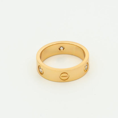 [Mystic Crown]LOVE RING 5.5MM 3 DIAMONDS PINK GOLD