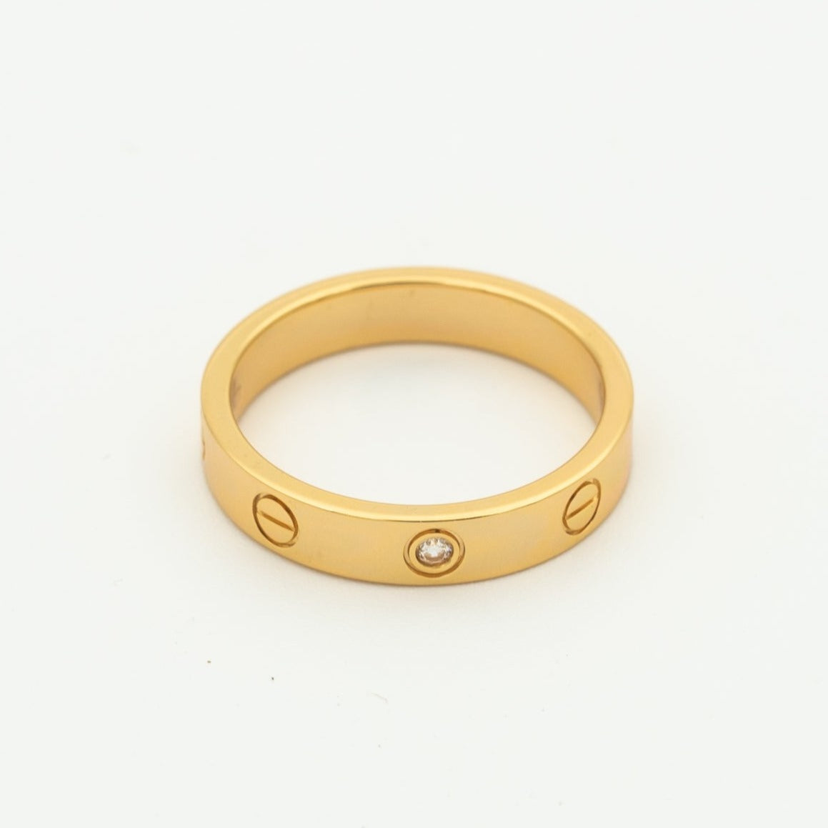 [Mystic Crown]LOVE RING 4MM 1 DIAMOND PINK GOLD