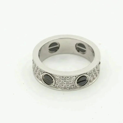 [Mystic Crown]LOVE RING 5.5MM DIAMONDS PAVED CERAMIC