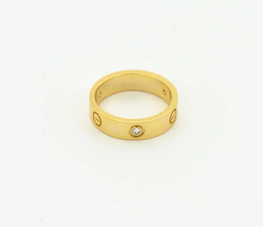 [Mystic Crown]LOVE RING 4MM 1 DIAMOND GOLD