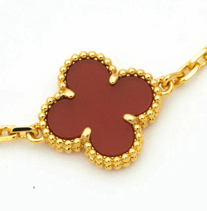 [Mystic Crown]CLOVER  5 MOTIFS CARNELIAN GOLD BRACELET