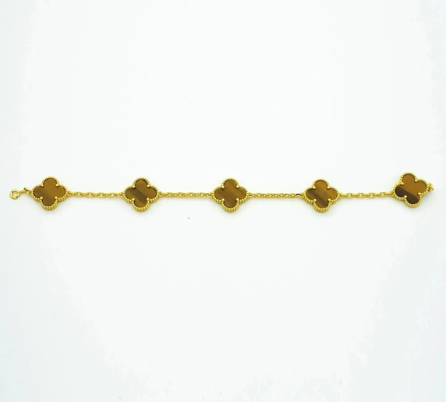 [Mystic Crown]CLOVER  5 MOTIFS TIGER EYE BRACELET