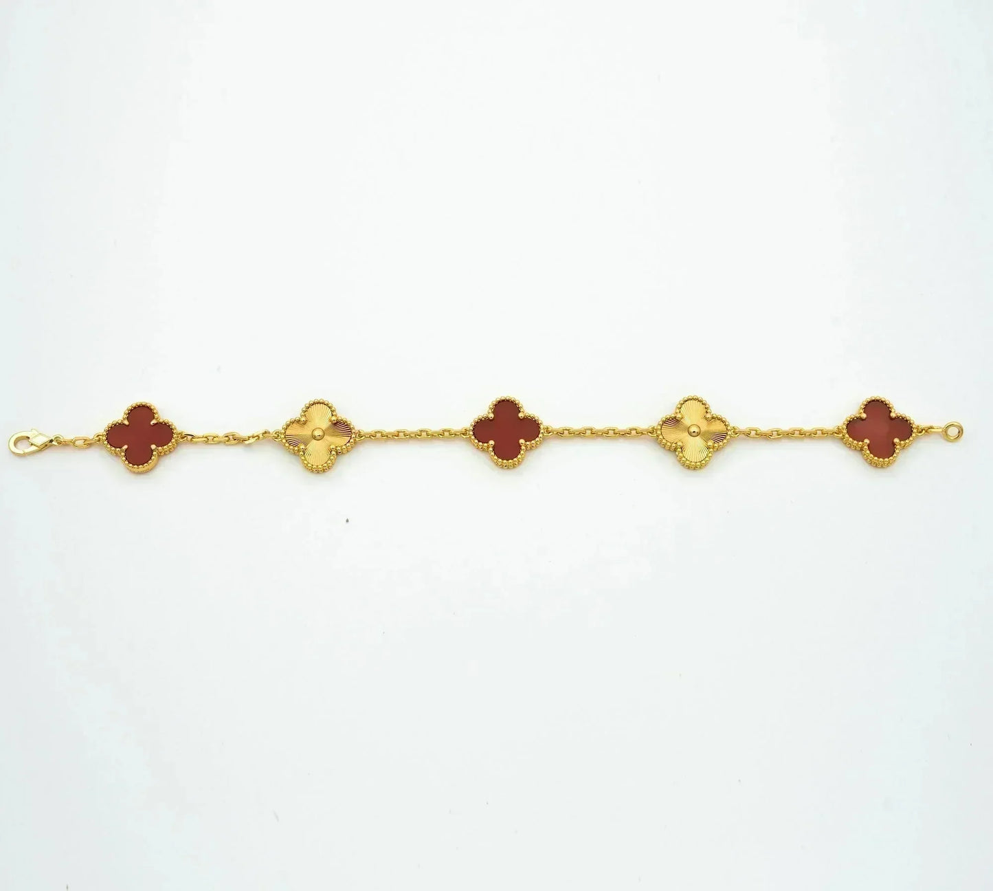 [Mystic Crown]CLOVER  5 MOTIFS CARNELIAN GOLD BRACELET
