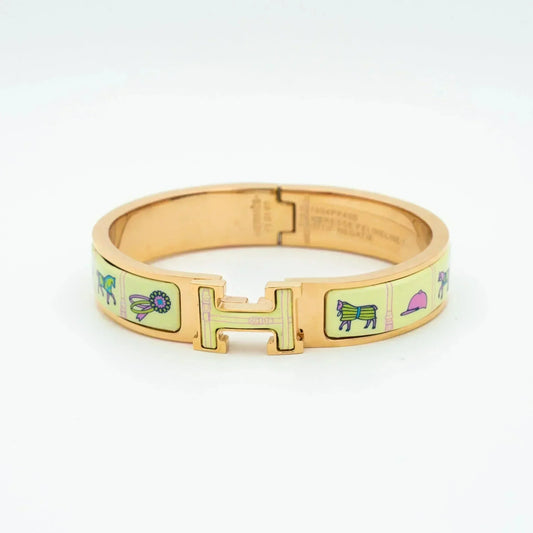 [Mystic Crown]H PINK GOLD BRACELET CREAM CERAMIC