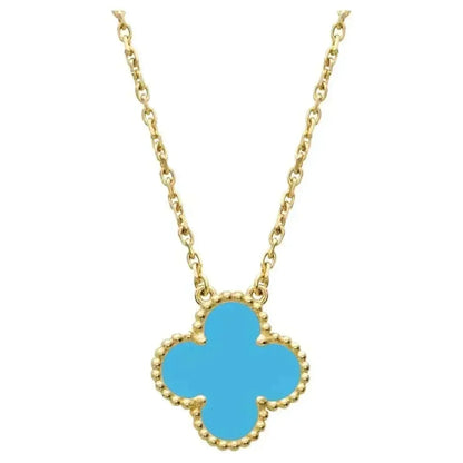 [Mystic Crown]CLOVER 15MM VINTAGE TURQUOISE NECKLACE