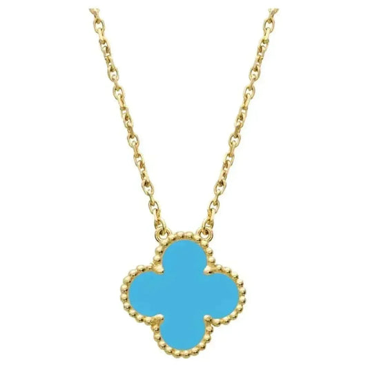 [Mystic Crown]CLOVER 15MM VINTAGE TURQUOISE NECKLACE