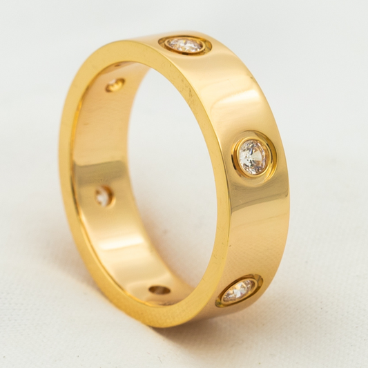 [Mystic Crown]LOVE RING 5.5MM 6 DIAMONDS PINK GOLD