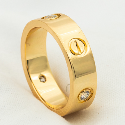 [Mystic Crown]LOVE RING 5.5MM 3 DIAMONDS PINK GOLD