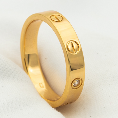 [Mystic Crown]LOVE RING 4MM 1 DIAMOND PINK GOLD
