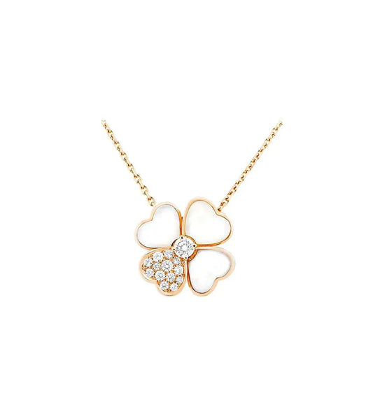 [Mystic Crown]CLOVER MOP DIAMOND ROSE GOLD NECKLACE