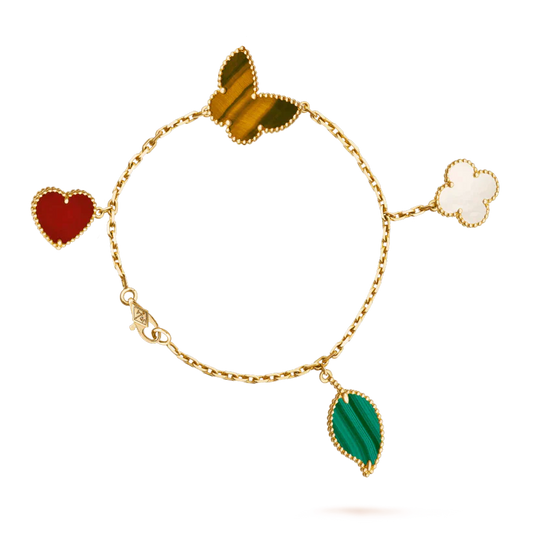 [Mystic Crown]LUCKY SPRING 5 MOTIF GOLD BRACELET