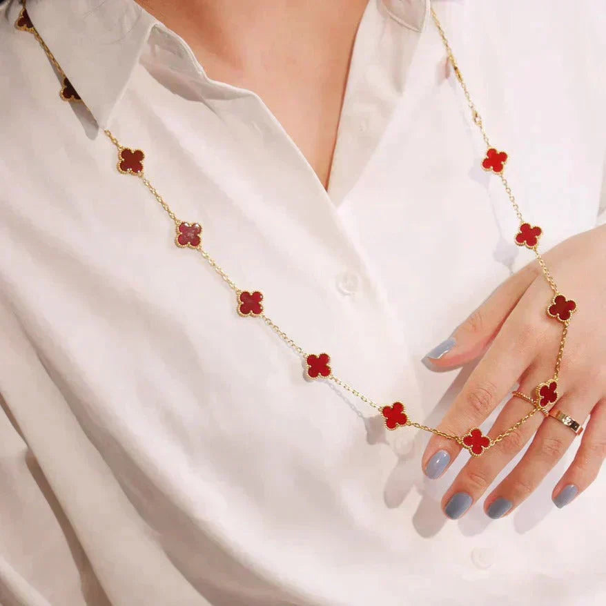 [Mystic Crown]CLOVER 20 MOTIFS CARNELIAN NECKLACE