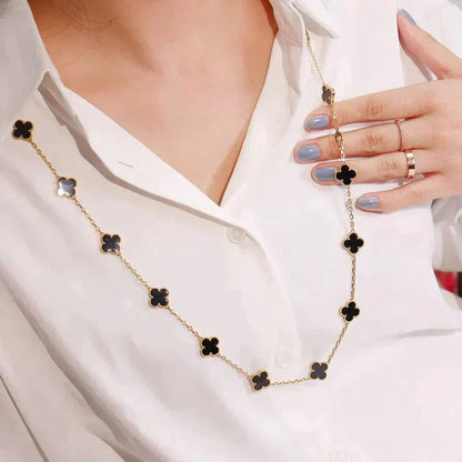 [Mystic Crown]CLOVER 20 MOTIFS ONYX NECKLACE