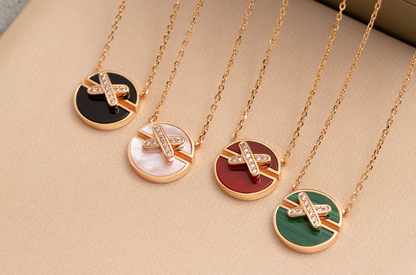 [Mystic Crown]JEUX DE PINK GOLD DIAMOND NECKLACE