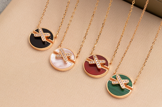 [Mystic Crown]JEUX DE PINK GOLD DIAMOND NECKLACE