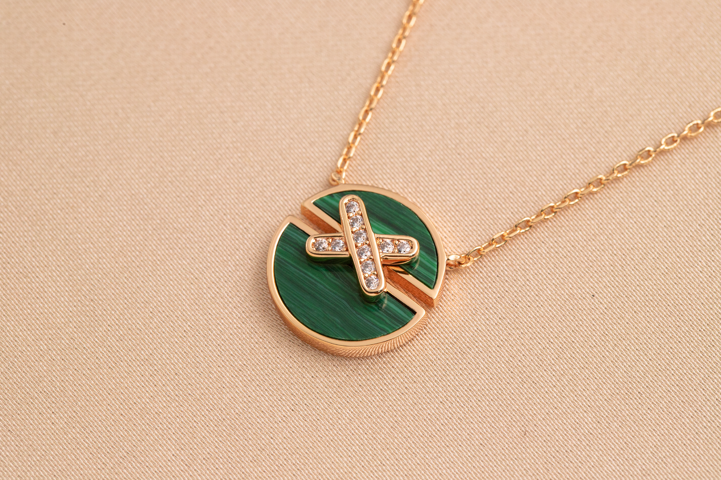 [Mystic Crown]JEUX DE PINK GOLD DIAMOND NECKLACE