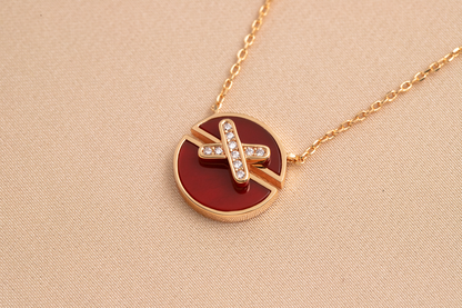 [Mystic Crown]JEUX DE PINK GOLD DIAMOND NECKLACE